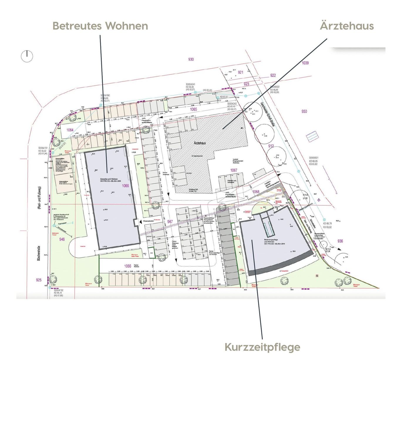 Lageplan Bergkamen &mdash; Kurzzeitpflege, &Auml;rztehaus und betreutes Wohnen